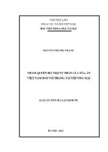 Luận án Thẩm quyền hỗ trợ tư pháp của tòa án Việt Nam đối với trọng tài thương mại