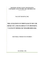 Luận án The liveliness of sidewalks in Ho Chi Minh city and its impact on property values in mixed - Use neighborhoods