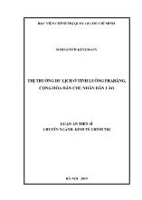 Luận án Thị trường du lịch ở tỉnh Luông Prabăng, Cộng hòa dân chủ nhân dân Lào