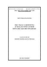 Luận án Thực trạng và định hướng sử dụng đất tỉnh Nam Định trong điều kiện biến đổi khí hậu