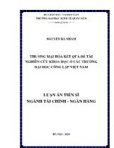 Luận án Thương mại hóa kết quả Đề tài nghiên cứu khoa học ở các trường đại học công lập Việt Nam