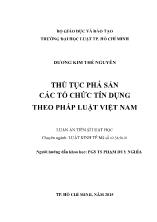 Luận án tiến sĩ Luật học Thủ tục phá sản các tổ chức tín dụng theo pháp luật Việt Nam