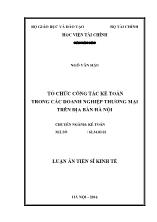 Luận án Tổ chức công tác kế toán trong các doanh nghiệp thương mại trên địa bàn Hà Nội