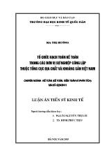 Luận án Tổ chức hạch toán kế toán trong các đơn vị sự nghiệp công lập thuộc tổng cục địa chất và khoáng sản Việt Nam