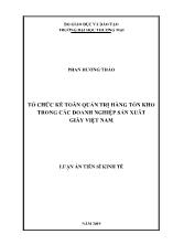 Luận án Tổ chức kế toán quản trị hàng tồn kho trong các doanh nghiệp sản xuất giấy Việt Nam