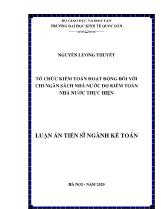 Luận án Tổ chức kiểm toán hoạt động đối với chi ngân sách nhà nước do kiểm toán nhà nước thực hiện