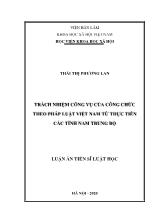 Luận án Trách nhiệm công vụ của công chức theo pháp luật Việt Nam từ thực tiễn các tỉnh Nam Trung Bộ