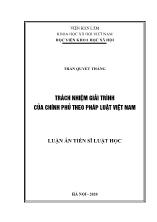 Luận án Trách nhiệm giải trình của chính phủ theo pháp luật Việt Nam