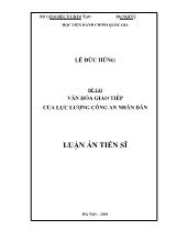 Luận án Văn hóa giao tiếp của lực lượng công an nhân dân