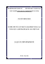 Luận án Vị thế, yếu tố cản trở và giải pháp nâng cao năng lực cạnh tranh quốc gia Việt Nam