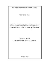 Luận án Xây dựng đội ngũ công chức quản lý nhà nước về kinh tế tỉnh Quảng Nam