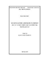 Luận án Xây dựng lợi thế cạnh tranh của ngân hàng thương mại cổ phần đầu tư và phát triển Việt Nam trên thị trường bán lẻ