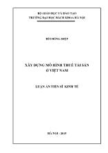 Luận án Xây dựng mô hình thuế tài sản ở Việt Nam