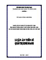 Nghiên cứu các nhân tố tác động đến ý định ứng dụng hệ thống quản lý chất lượng toàn diện (TQM) tại các doanh nghiệp kinh doanh khí hóa lỏng (LPG) Việt Nam