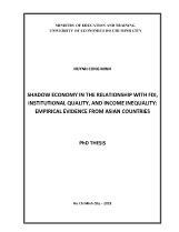 Shadow economy in the relationship with fdi, institutional quality, and income inequality: empirical evidence from asian countries