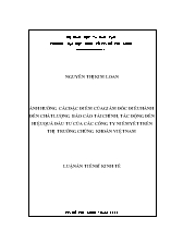 Luận án Ảnh hưởng các đặc điểm của giám đốc điều hành đến chất lượng Báo cáo tài chính, tác động đến hiệu quả đầu tư của các công ty niêm yết trên thị trường chứng khoán Việt Nam