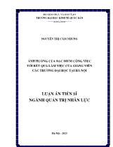 Luận án Ảnh hưởng của đặc điểm công việc tới kết quả làm việc của giảng viên các trường đại học tại Hà Nội