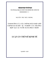Luận án Ảnh hưởng của tài chính toàn diện đến chính sách tiền tệ - Nghiên cứu trường hợp tại các nước đang phát triển