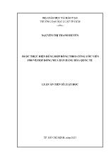 Luận án Buộc thực hiện đúng hợp đồng theo công ước viên 1980 về hợp đồng mua bán hàng hóa quốc tế