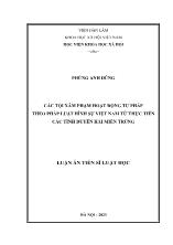 Luận án Các tội xâm phạm hoạt động tư pháp theo pháp luật hình sự Việt Nam từ thực tiễn các tỉnh duyên hải Miền Trung