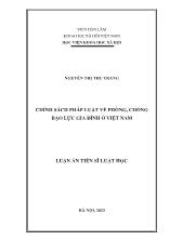 Luận án Chính sách pháp luật về phòng, chống bạo lực gia đình ở Việt Nam