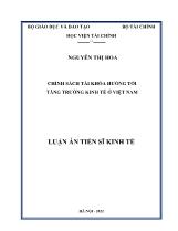 Luận án Chính sách tài khóa hướng tới tăng trưởng kinh tế ở Việt Nam