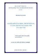 Luận án Đa dạng hóa xuất khẩu, truyền dẫn giá và tăng trưởng xuất khẩu tôm của Việt Nam