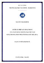 Luận án Đánh giá hiệu quả hoạt động của ngân hàng thương mại Việt Nam bằng phương pháp phân tích bao dữ liệu (DEA)