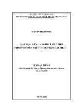 Luận án Dạy học dân ca nghi lễ hát thờ cho sinh viên đại học sư phạm âm nhạc