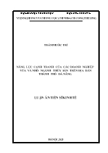 Luận án Năng lực cạnh tranh của các doanh nghiệp vừa và nhỏ ngành thủy sản trên địa bàn Thành phố Đà Nẵng