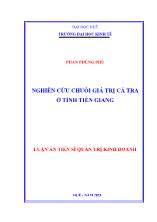 Luận án Nghiên cứu chuỗi giá trị cá Tra ở tỉnh Tiền Giang