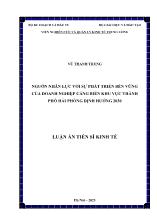 Luận án Nguồn nhân lực với sự phát triển bền vững của doanh nghiệp cảng biển khu vực Thành phố Hải Phòng định hướng 2030