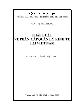 Luận án Pháp luật về phân cấp quản lý kinh tế tại Việt Nam