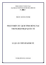 Luận án Phát triển du lịch tỉnh Đồng Nai trong hội nhập quốc tế