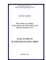 Luận án Phát triển giao thông đường bộ đô thị Thành phố Hà Nội theo hướng bền vững