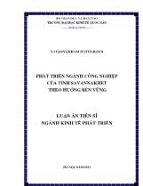 Luận án Phát triển ngành công nghiệp của tỉnh savannakhet theo hướng bền vững