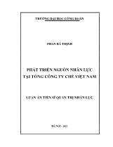 Luận án Phát triển nguồn nhân lực tại tổng công ty chè Việt Nam
