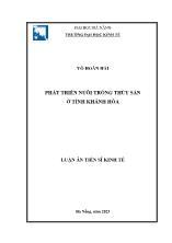 Luận án Phát triển nuôi trồng thủy sản ở tỉnh Khánh Hòa