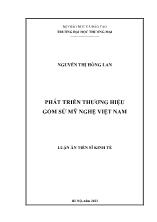 Luận án Phát triển thương hiệu gốm sứ mỹ nghệ Việt Nam