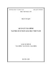 Luận án Quản lý tài chính tại nhà xuất bản giáo dục Việt Nam