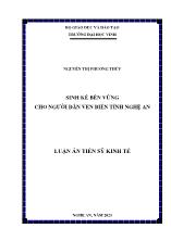 Luận án Sinh kế bền vững cho người dân ven biển tỉnh Nghệ An