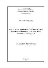 Luận án Sinh kế bền vững trong nuôi trồng thủy sản các tỉnh ven biển đồng bằng sông Hồng thích ứng xâm nhập mặn