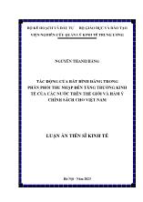 Luận án Tác động của bất bình đẳng trong phân phối thu nhập đến tăng trưởng kinh tế của các nước trên thế giới và hàm ý chính sách cho Việt Nam