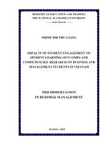 Luận án Tác động của gắn kết sinh viên đến các kết quả đào tạo đầu ra và năng lực sinh viên – Nghiên cứu đối với sinh viên ngành kinh doanh và quản trị tại Việt Nam