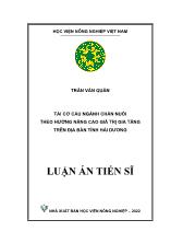 Luận án Tái cơ cấu ngành chăn nuôi theo hướng nâng cao giá trị gia tăng trên địa bàn tỉnh Hải Dương