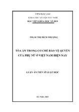 Luận án Tòa án trong cơ chế bảo vệ quyền của phụ nữ ở Việt Nam hiện nay