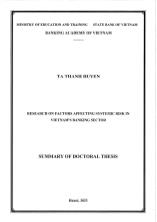 Tóm tắt Luận án Research on Factors Affecting Systemic Risk in Vietnam's Banking Sector