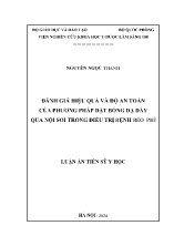 Luận án Đánh giá hiệu quả và độ an toàn của phương pháp đặt bóng dạ dày qua nội soi trong điều trị bệnh béo phì