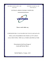 Luận án Experimental validation of nuclear data in the k₀-standardized neutron activation analysis using the dalat research reactor
