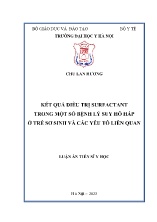 Luận án Kết quả điều trị surfactant trong một số bệnh lý suy hô hấp ở trẻ sơ sinh và các yếu tố liên quan